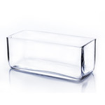 4"H X 10" X 4" LOW RECTANGLE GLASS VASE