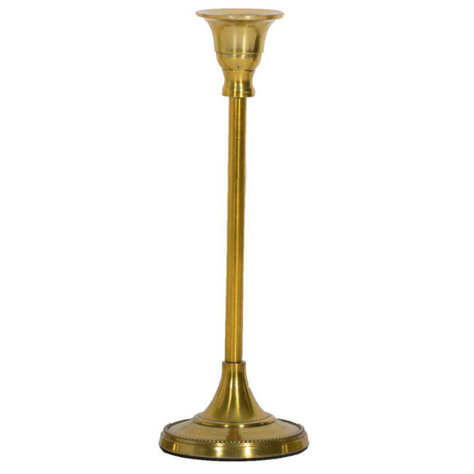 9”H X 3” GOLD METAL TAPER CANDLE HOLDER