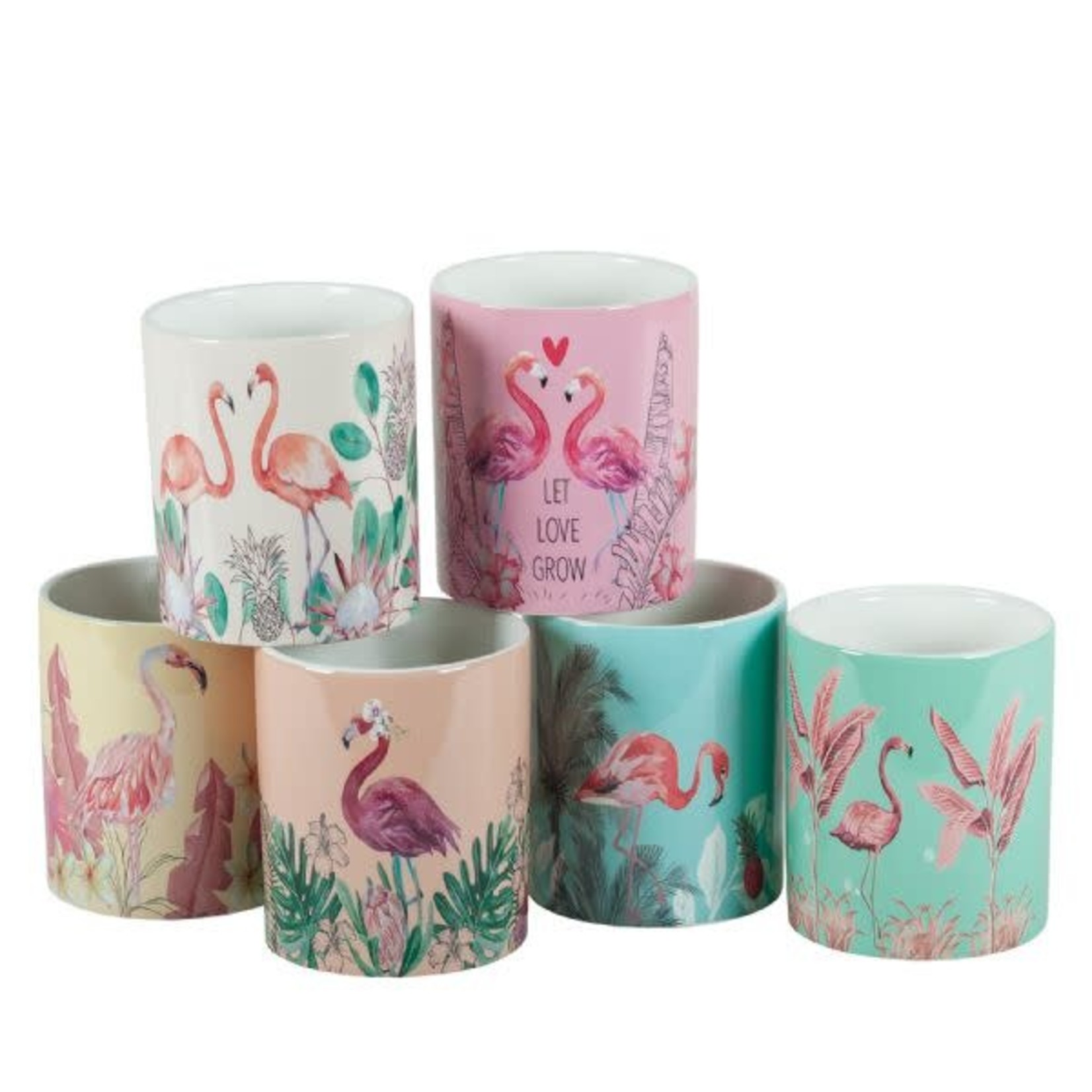 40% off was $8 now $4.79. ROUND FLAMINGO POTTERY 3.5 X 4.2''