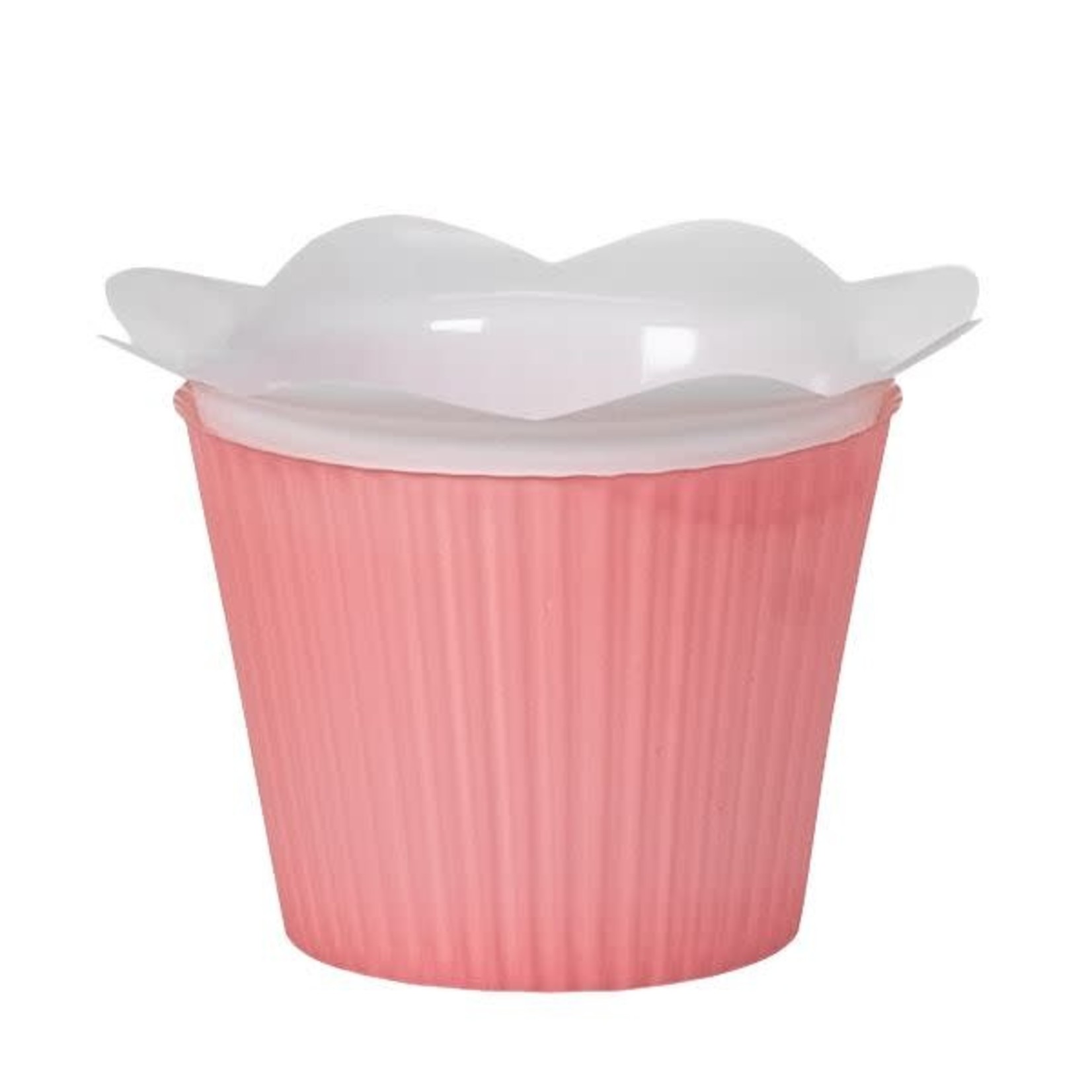 ROUND PINK PLASTIC PLANTER, REG 1.00 QUALITY WHOLESALE