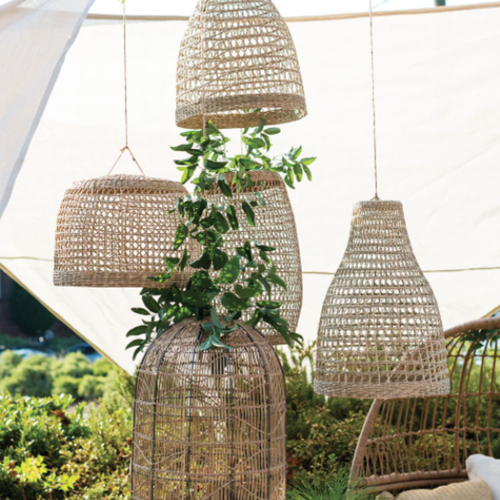 21”H X 15.5” NATURAL RYE LANTERN (AD)