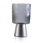 10”H X 6” SILVER SMOKE Ribbed Glass Chalice