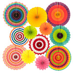 12 PC HANGING PAPER FANS