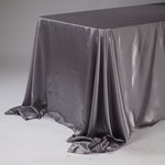 90 X 132'' SILVER RECTANGLE SATIN TABLECLOTH