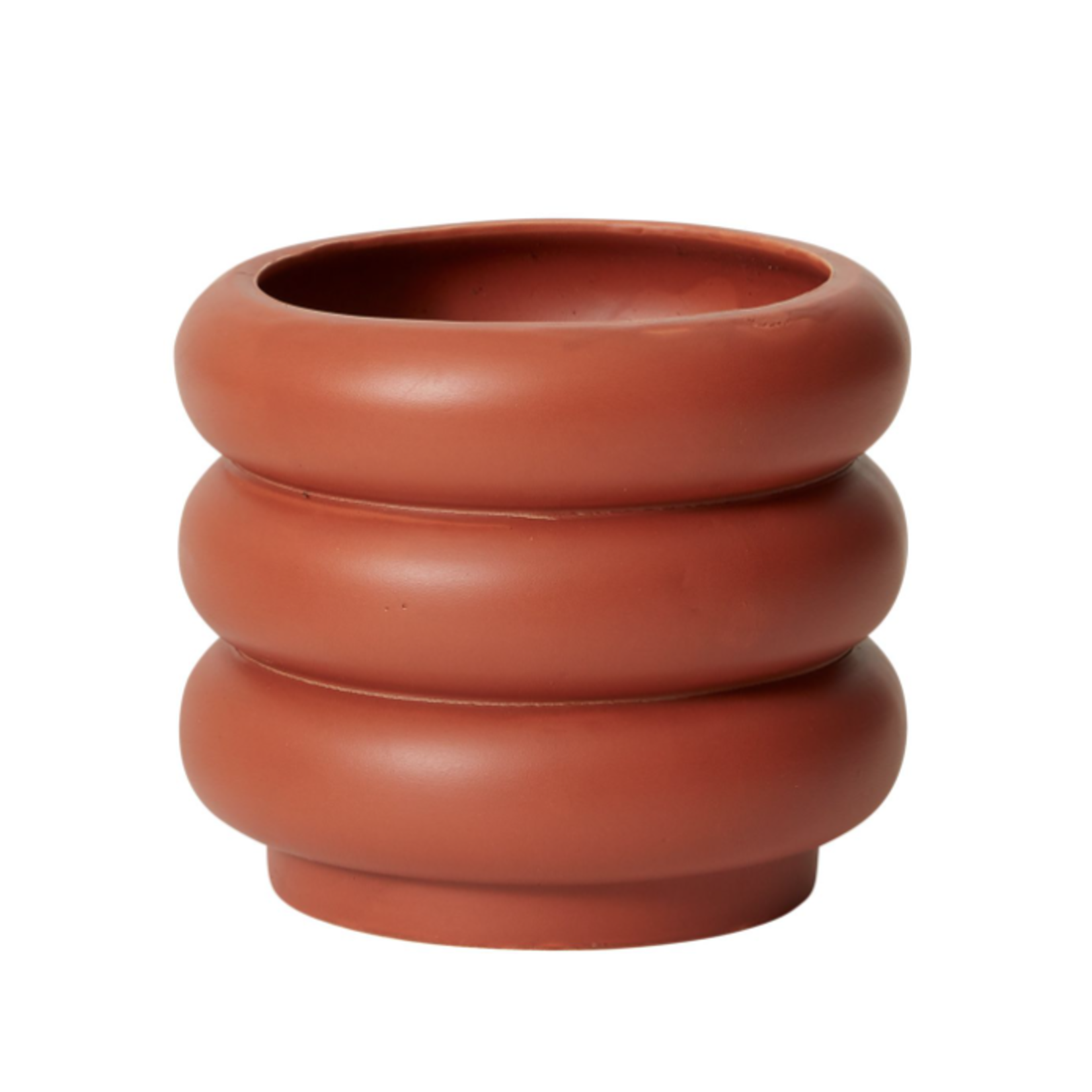 5”H X 6” TERRACOTTA CERAMIC MOTLEY POT (AD)