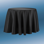 90'' ROUND POLY BLACK TABLECLOTH