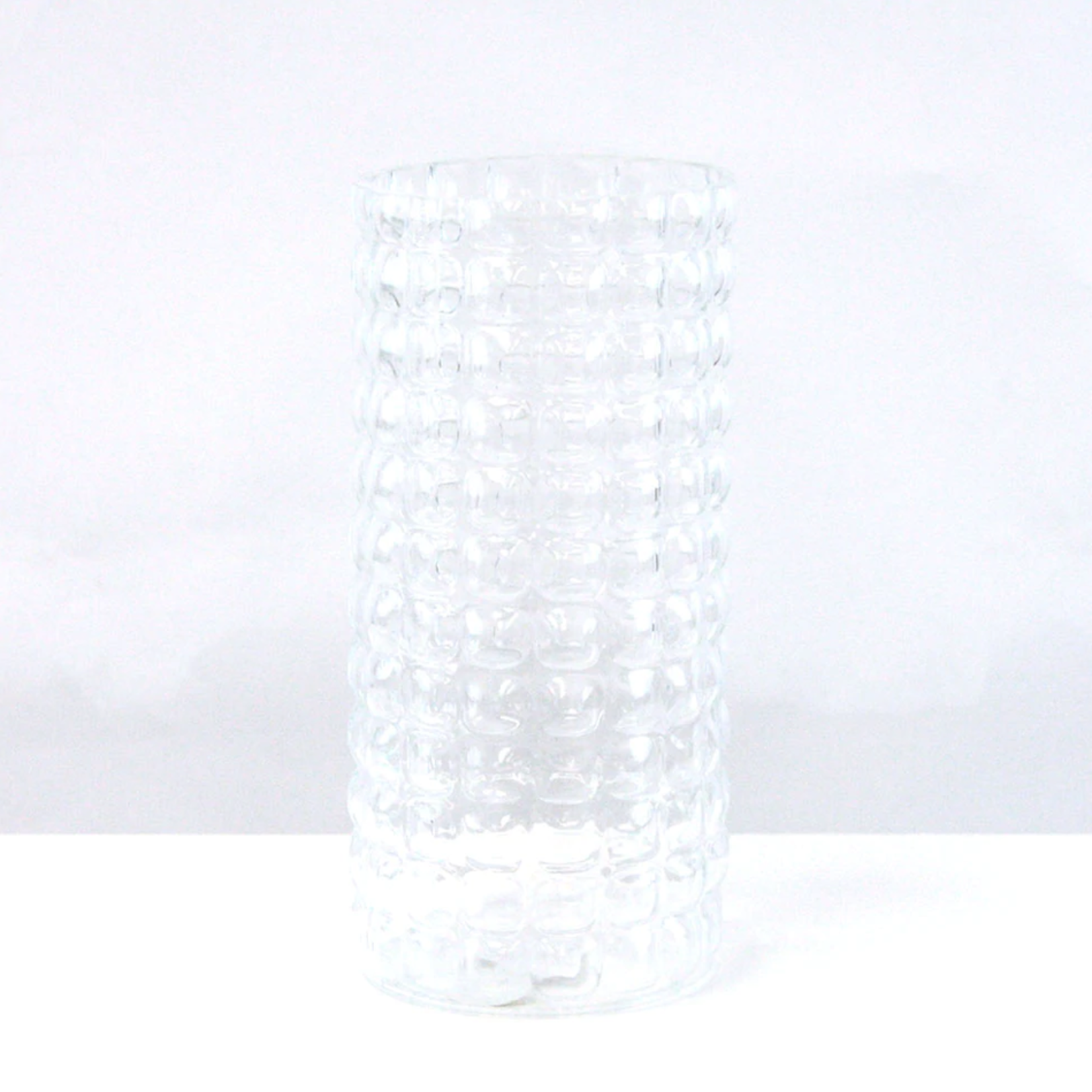 9.5”H X 4.35” BUBBLE GLASS CYLINDER VASE