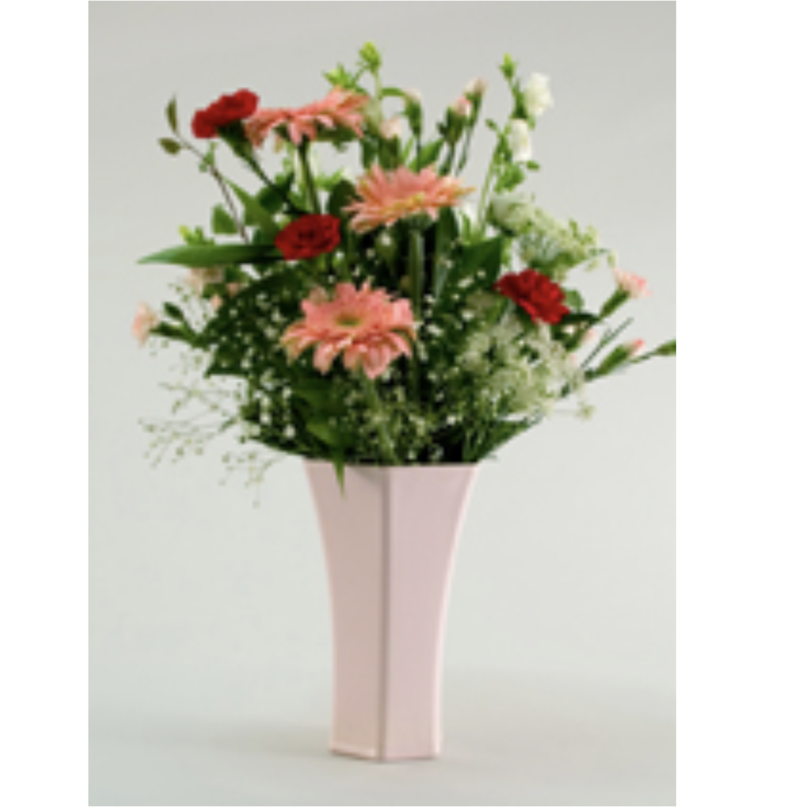 10" x 6.5" PLASTIC Rose Vase PINK