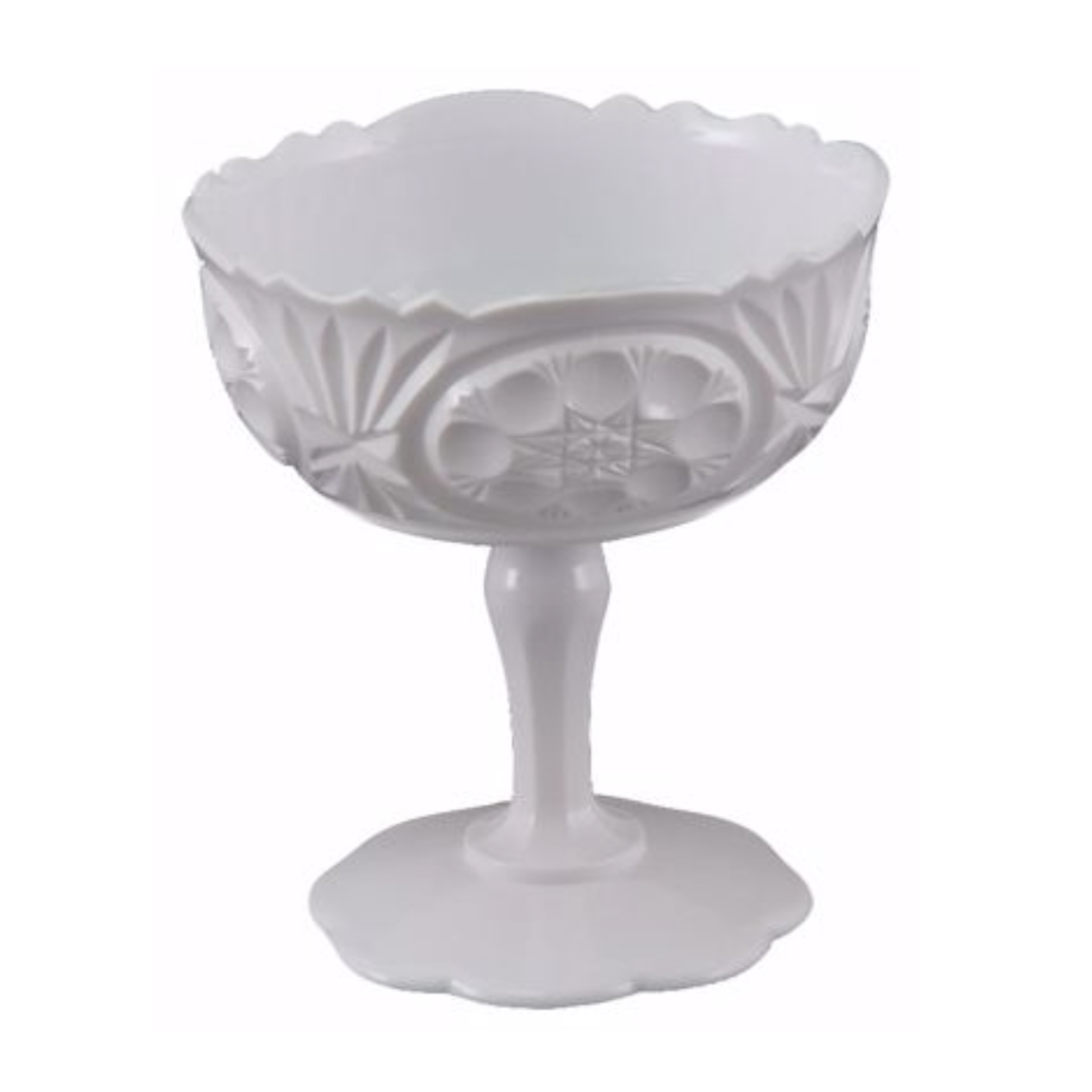 7" x 6.25" Crystal Pedestal Vase WHITE