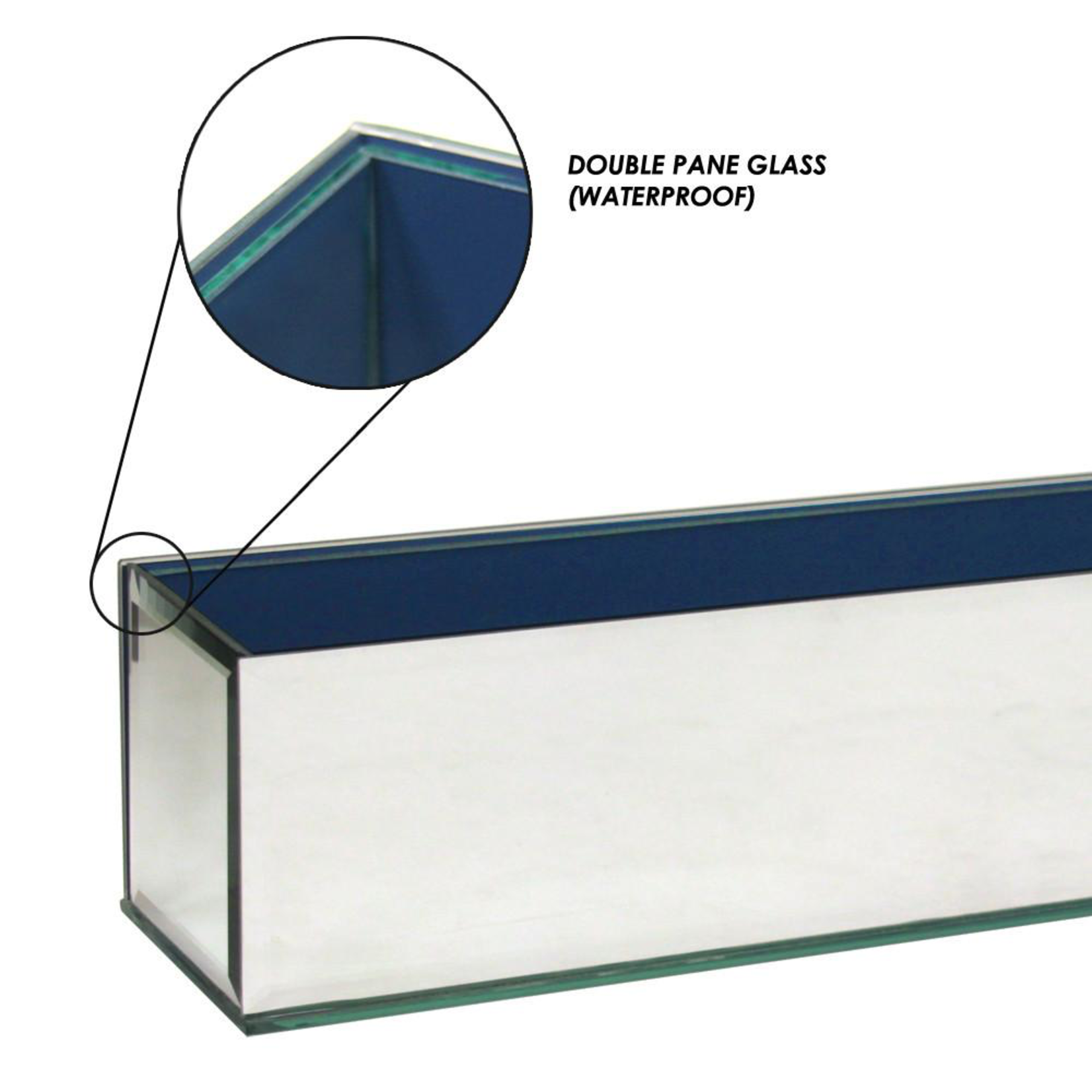 4” X 4” X 24” RECTANGLE MIRROR GLASS BOX CAN BE MARKED G3003S