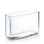 10"H X 12" X 4" LONG RECTANGLE GLASS VASE