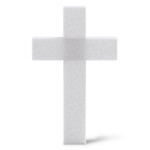 30"" White STYROFOAM Cross, 2 Pc. 30x18x2x2-3/4""