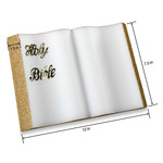 12x8x1-1/2" STYROFOAM BIBLE Gold Letters, Gold Edges, Shrink-Wrapped - White