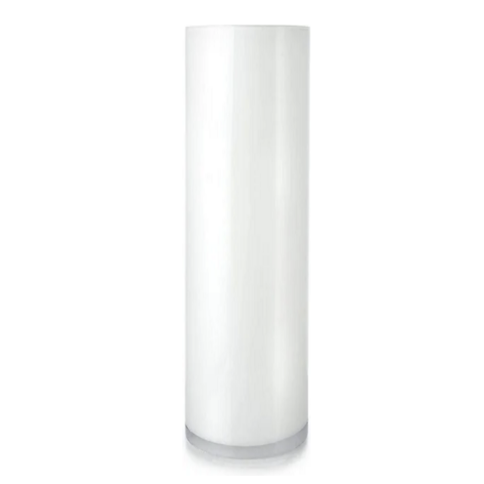 20"H X 6"D WHITE GLASS CYLINDER VASE