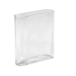 4"H X 5"L X 2" CLEAR NARROW POCKET VASE WITH OVAL CORNERS