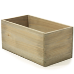 4.5”H X 9.5” X 4.5” NATURAL WOOD WOODLAND PLANTER (AD)