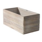 4.5”H X 9.5” X 4.5” WHITE WASH WOOD WOODLAND PLANTER (AD)