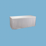 72" X 29" FITTED FULL DROP TABLECLOTH, WHITE