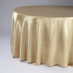 120'' GOLD ROUND GOLD SATIN TABLECOVER