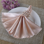 20'' BLUSH SATIN NAPKIN, 6 PCS