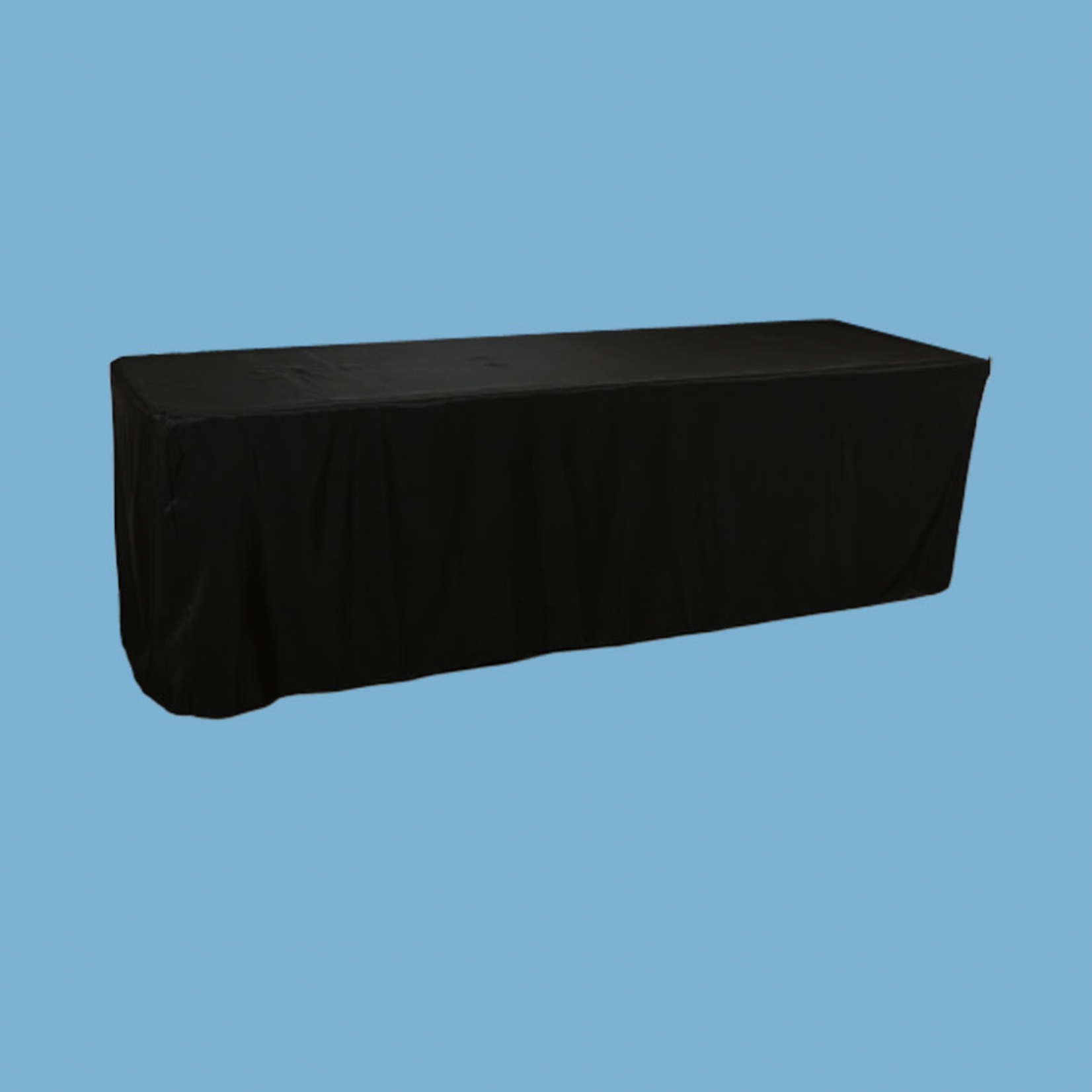 72" X 29" FITTED FULL DROP TABLECLOTH, BLACK