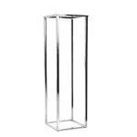 Small: H- 32” D- 10” x 10” POWDER SILVER COATING METAL STAND  REMOVABLE TOP