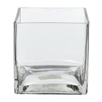 10" X 10" X 10" CLEAR GLASS CUBE VASE