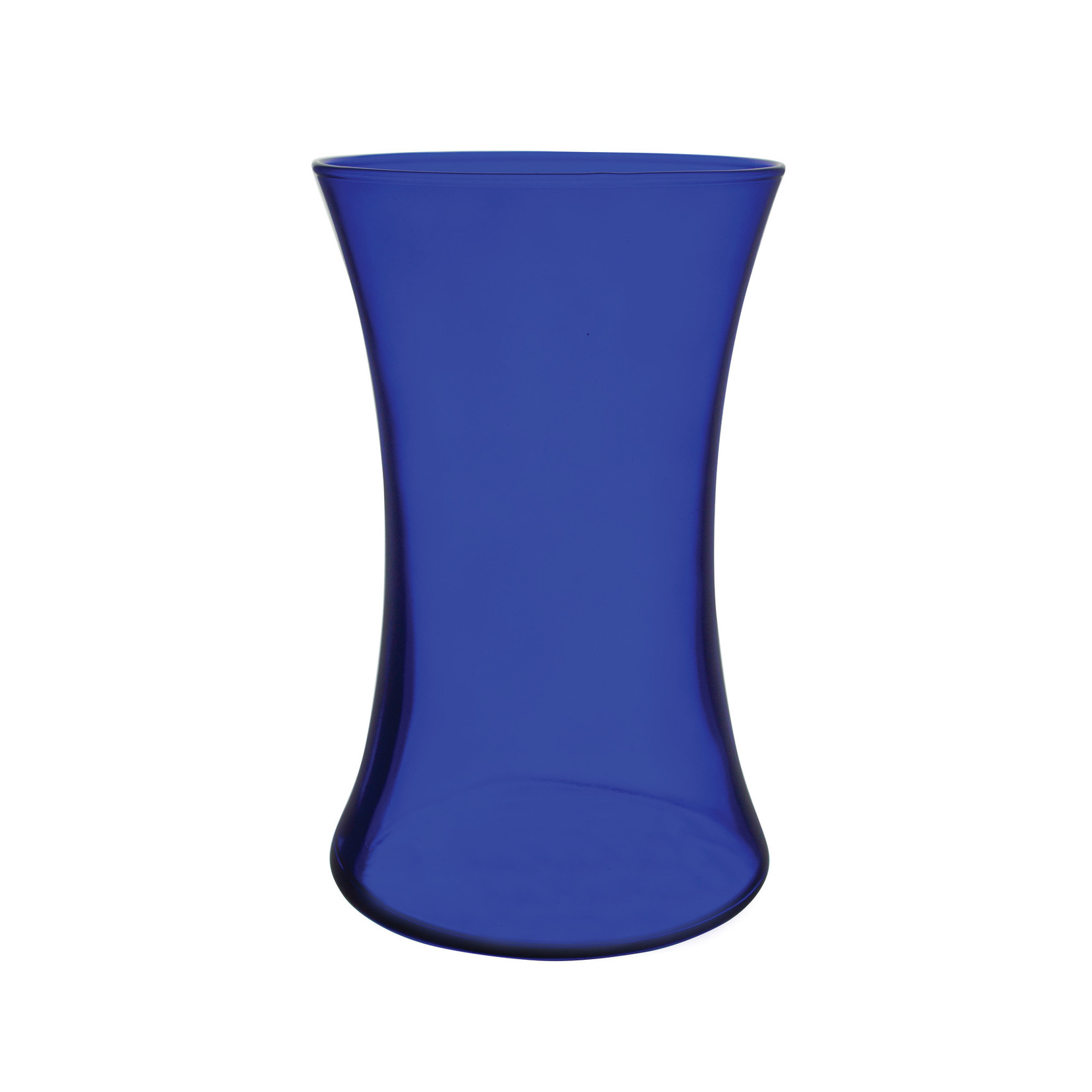 8"h x 4.75" GLASS GATHERING VASE -  COBALT BLUE