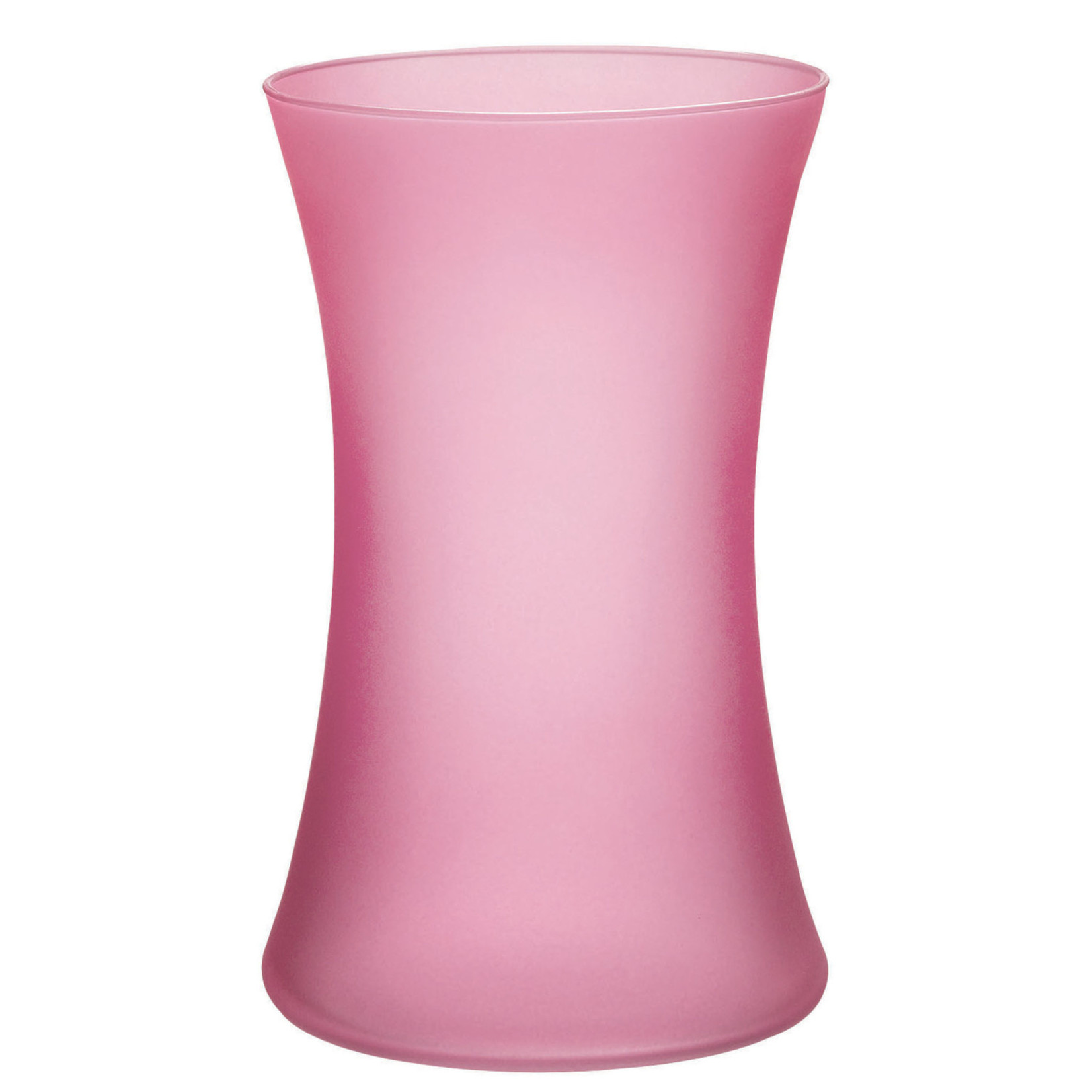 8"h x 4.75" GLASS GATHERING VASE -  Matte Blush Rose