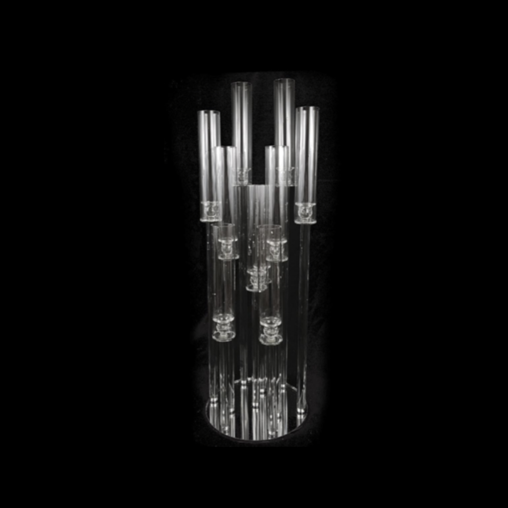 40”H X 12”D 9 HEAD CRYSTAL CLUSTER CANDELABRA