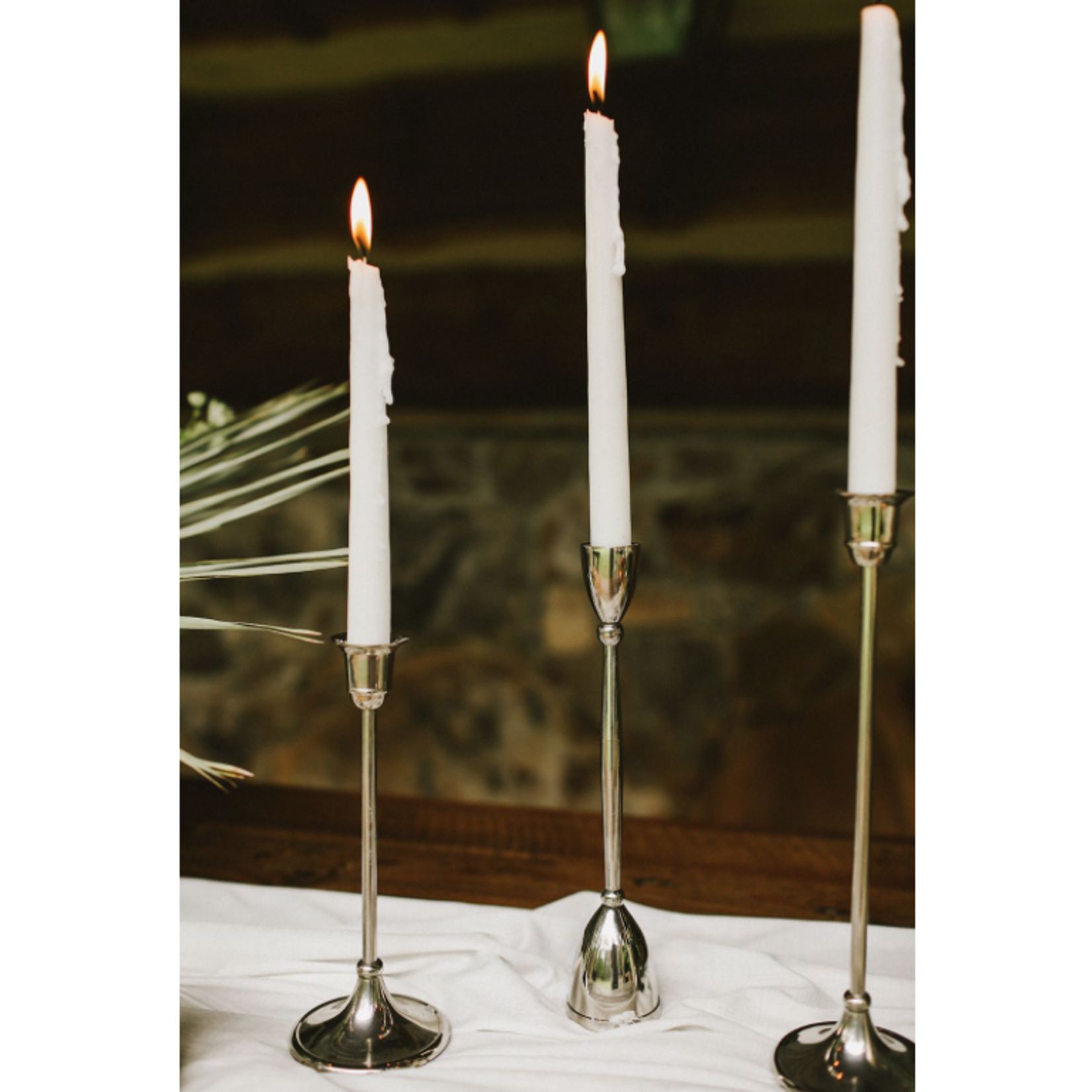 10.25”H X 2.25” ANTIQUE SILVER CANDLE STICK