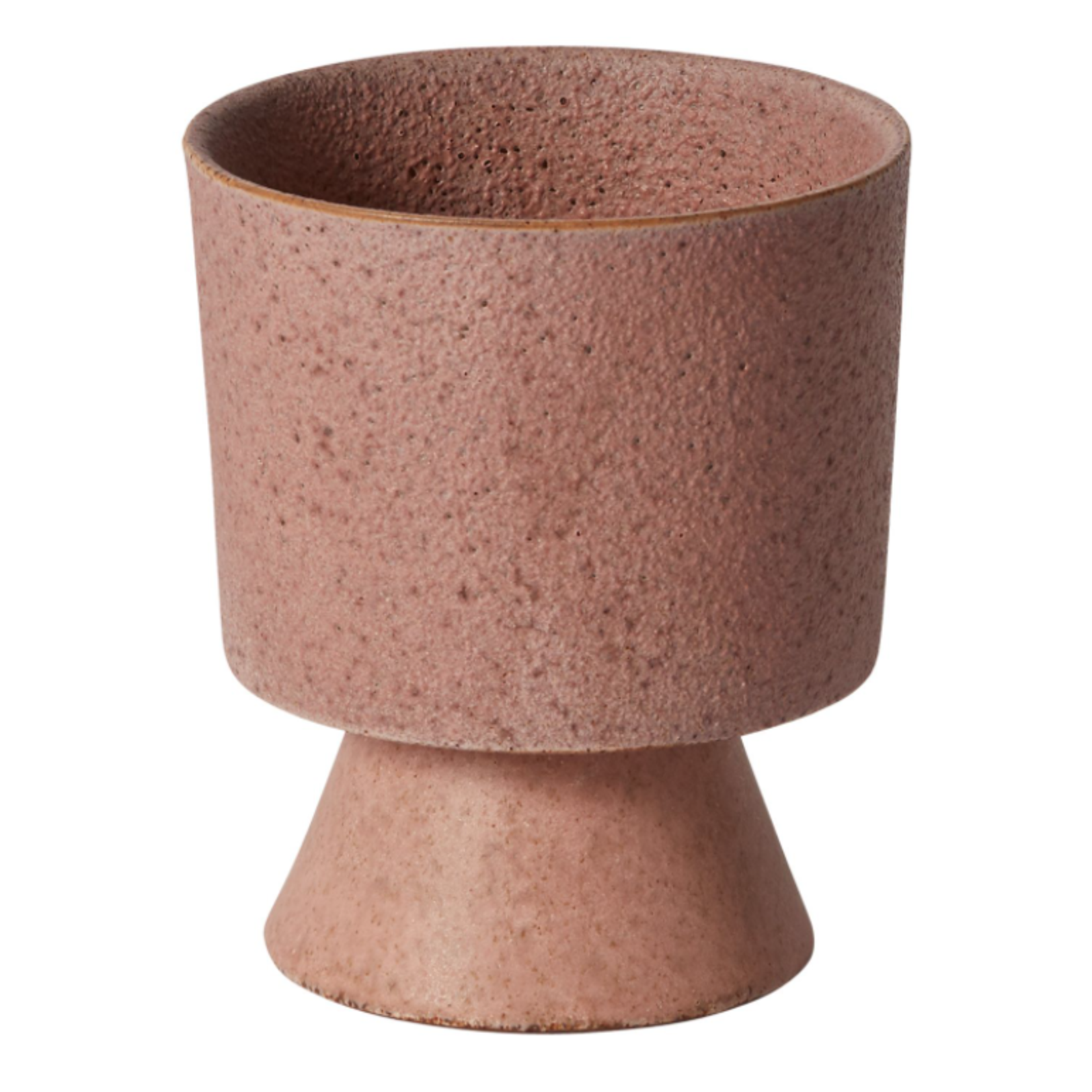 6”H X 4.5” PINK CERAMIC TARTE FOOTED POT