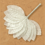 2.75in. WHITE  CORSAGE LEAVES