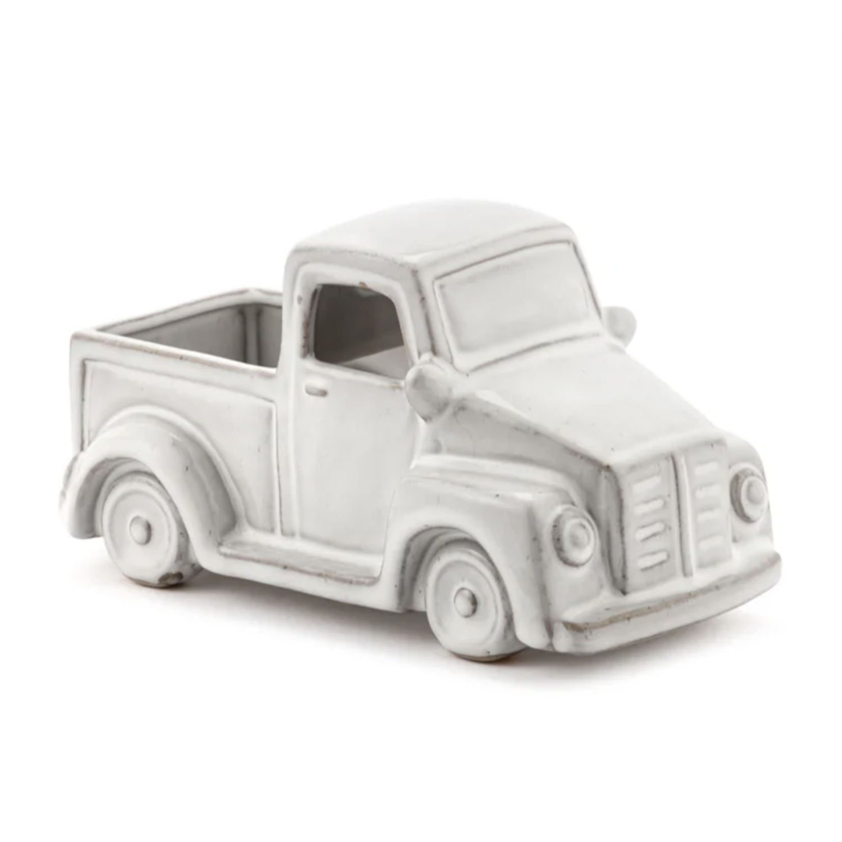 4.25"H X 7.25" CERAMIC WHITE ANTIQUE TRUCK PLANTER, reg $19.99