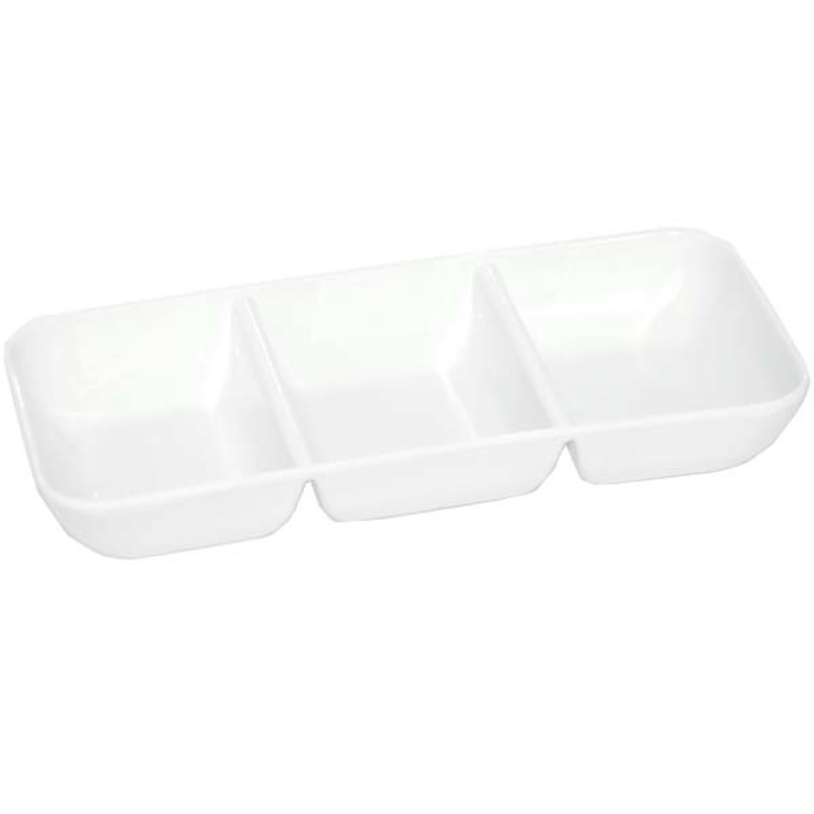 WHITE REC 3 SECTION MELAMINE TRAY