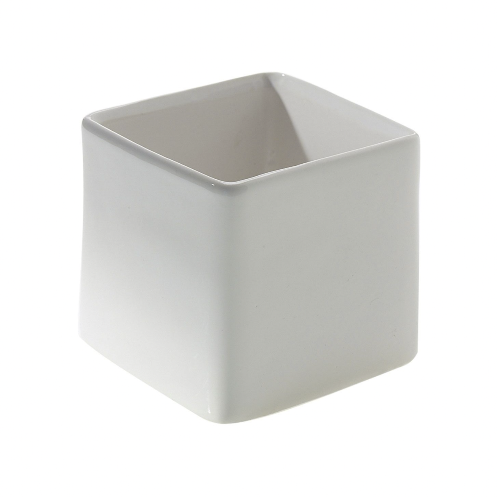 4.75” x 4.75” x 4.75” MATTE WHITE CERAMIC URBAN CUBE