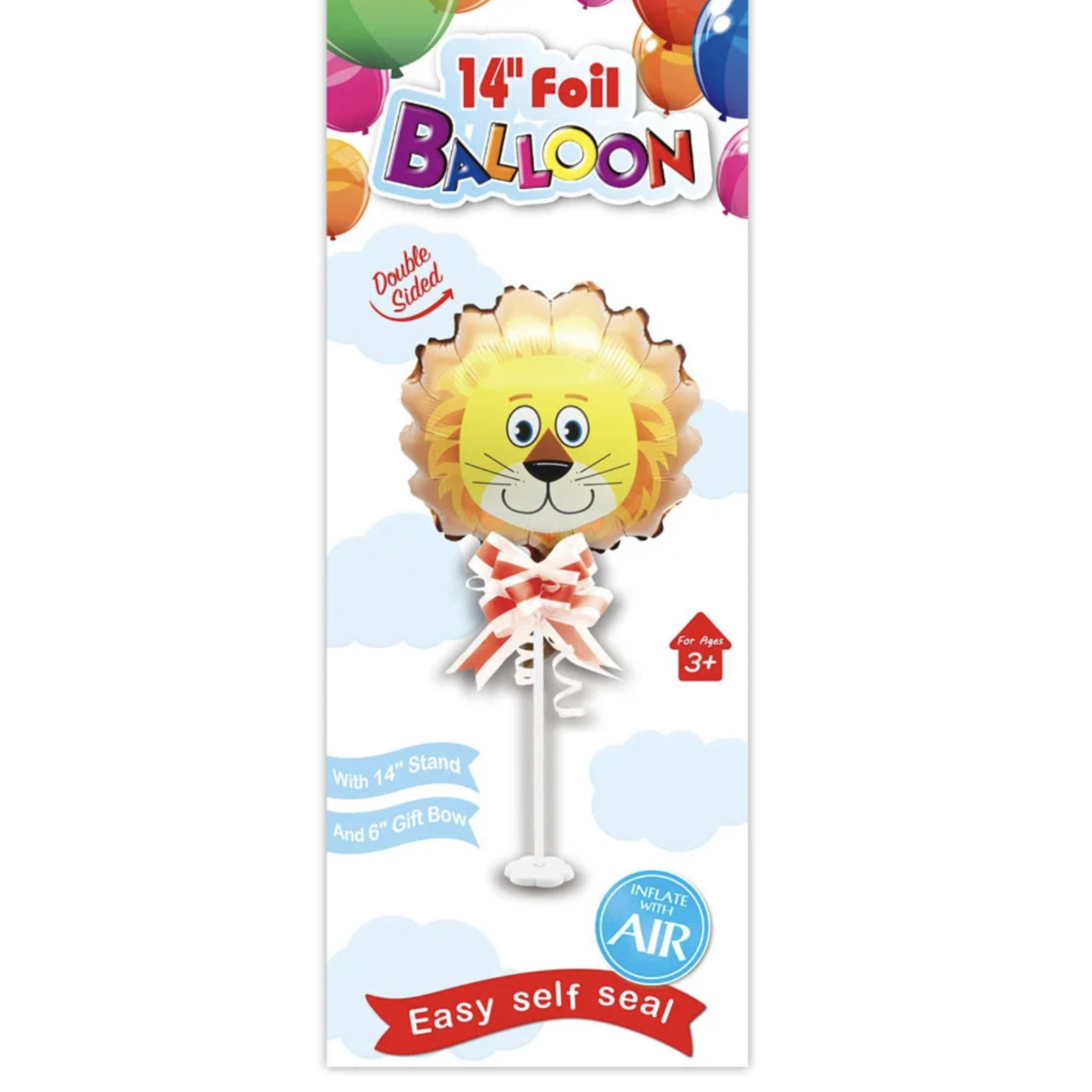 14'' FOIL BALLOON, LION ON STAND