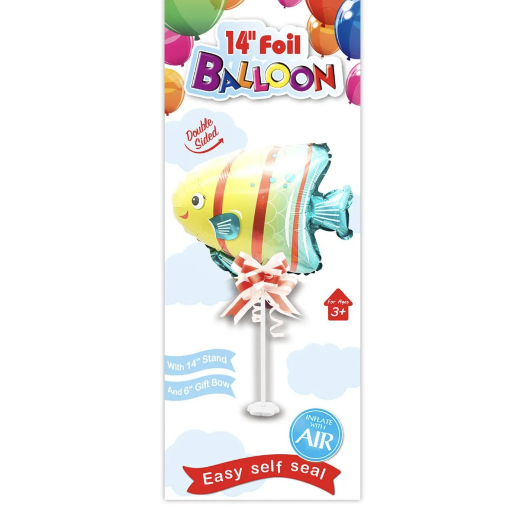 14'' FOIL BALLOON, FISH, ON STAND