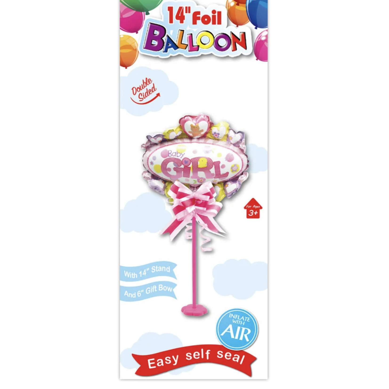 14'' FOIL BALLOON, GIRL , ON STAND