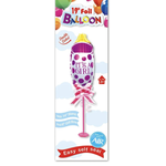 14'' FOIL BALLOON PINK BABY BOTTLE ON STAND reg $1.99