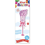 14'' FOIL BALLOON, PINK BABY FOOT ON STAND reg $1.99