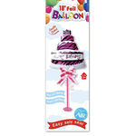 14'' FOIL BALLOON HB PINK CAKE ON STAND reg $1.99