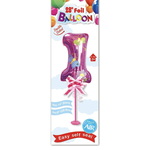16'' FOIL BALLOON , PINK #1 ON STAND