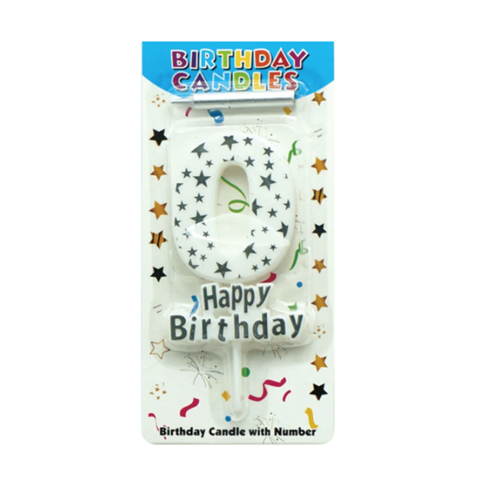 HAPPY BIRTHDAY CANDLE, SILVER #0