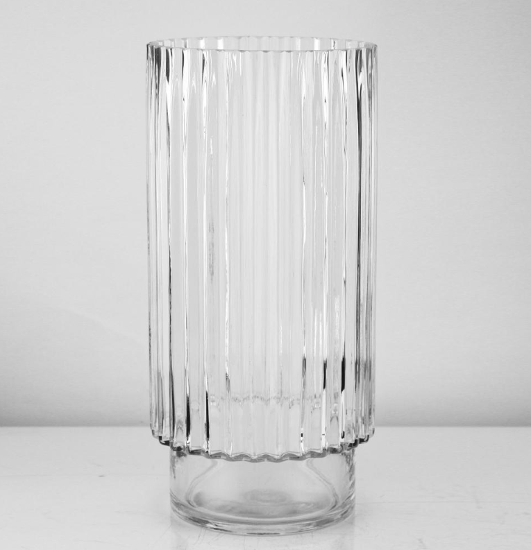 12”H X 6”D FLUTED VASE QUALITY WHOLESALE
