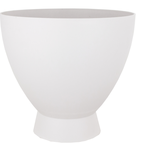10”H X 9.5”D WHITE PLASTIC DAHLIA FOOTED URN