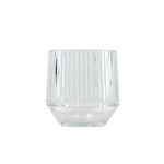 4”H X 3.75” CLEAR IRIDESCENT CANDLE HOLDER
