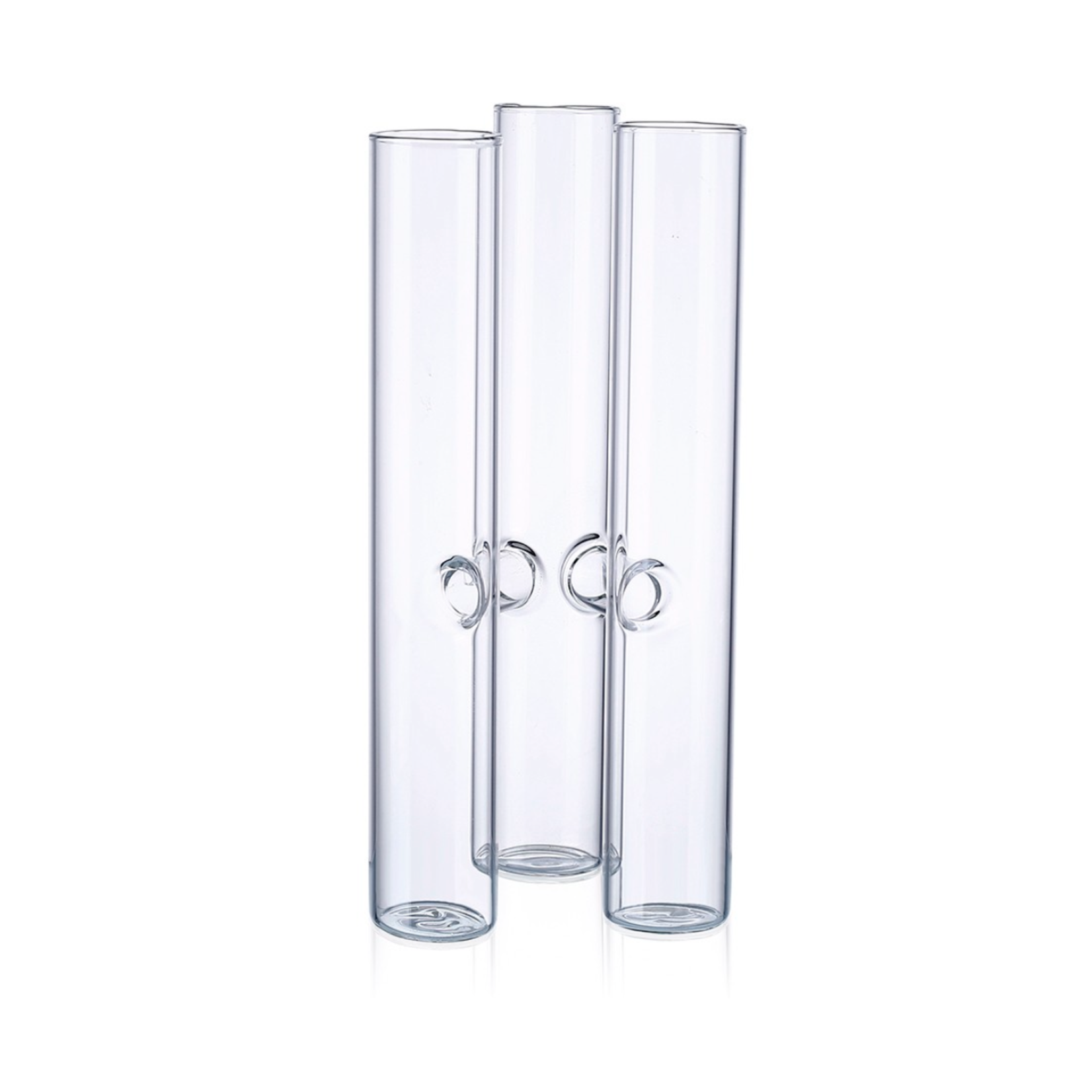 7"h x 3.5” X 3" ATTACHED 3 SMALL BUD VASE CYLINDERS