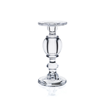 9.5”h x 4.5” GLASS PILLER AND TAPER CANDLE HOLDER