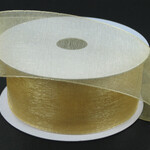 DirectFloral. #3 Striped Chiffon Ribbon - White Gold